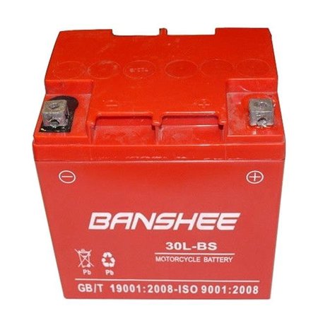 BATTERYJACK BatteryJack 30L-BS-Banshee3 Banshee YTX30L - BS YIX30L - BS AGM Battery for Powersports Atv - Utv & Harley Davidson 30L-BS-Banshee3